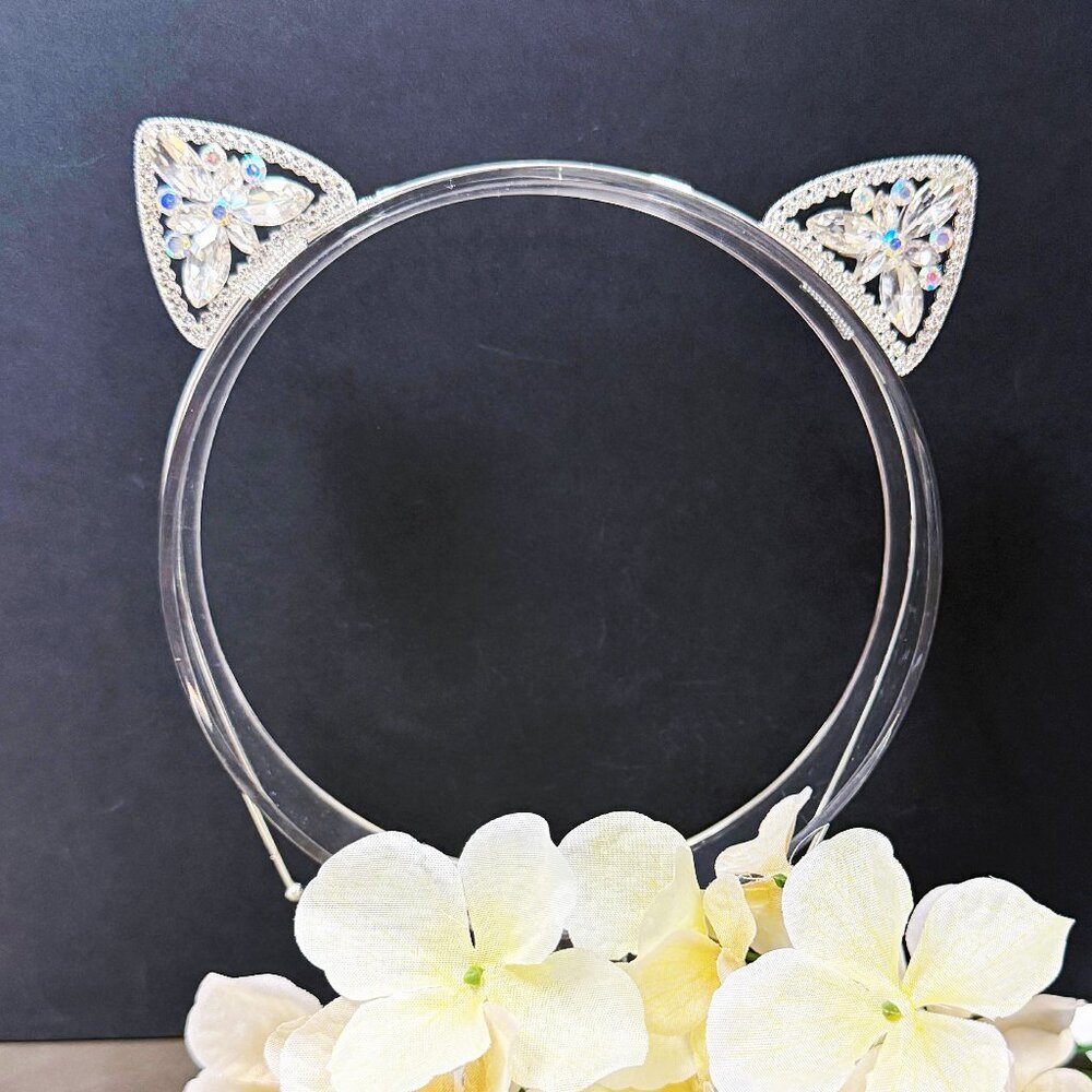 Crystal Cat Ear Headband, Costume Party, Cosplay hair band, Halloween Headband